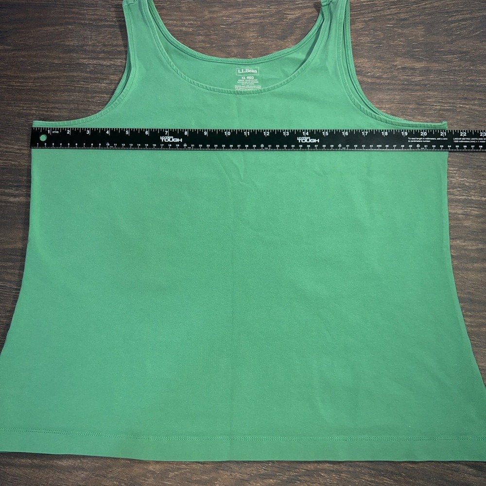 LL Bean Women's Cotton Stretch Sleeveless Tank Top Green Size XL - Picture 3 of 6